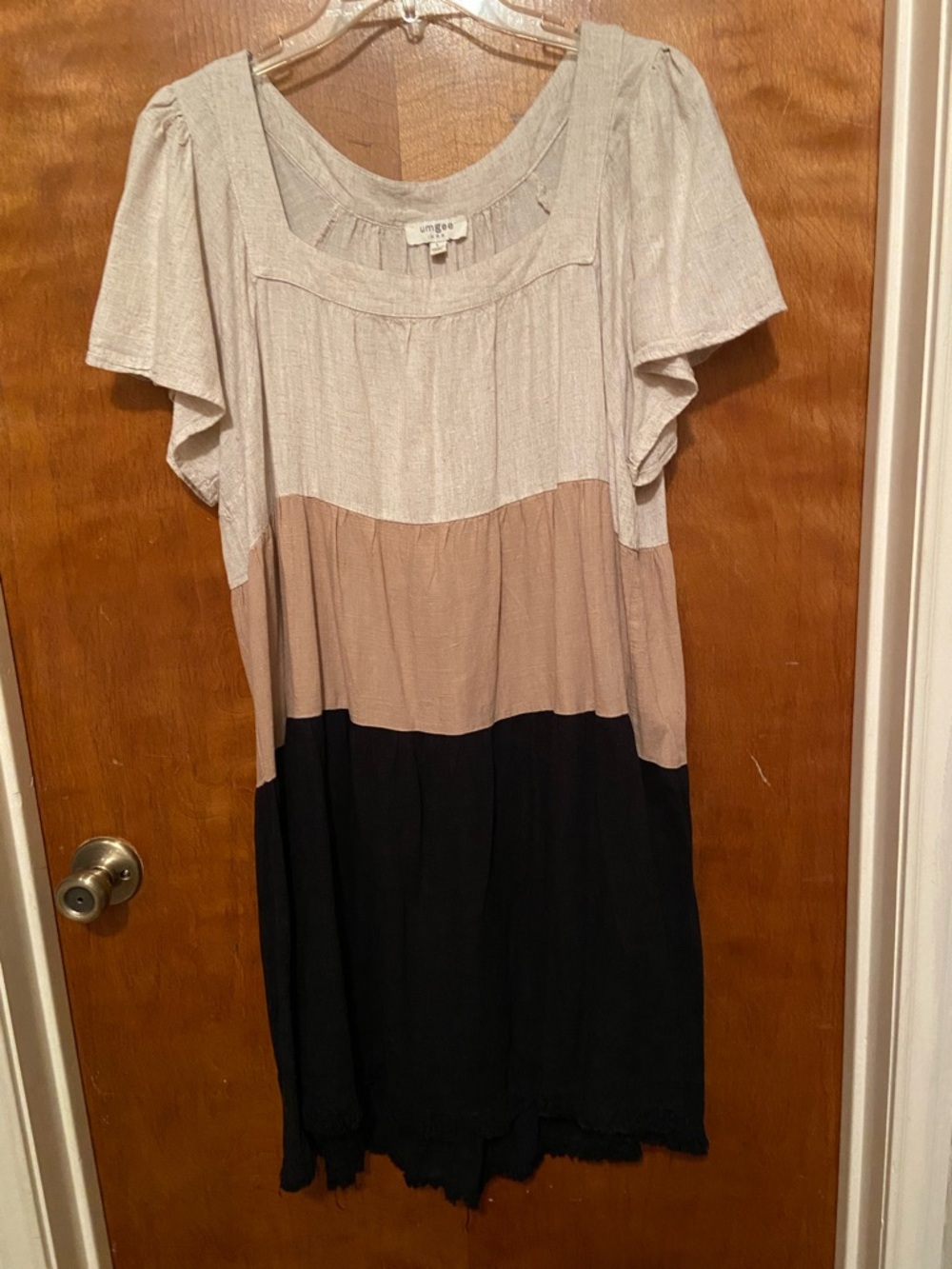 Umgee Linen Blend Tiered Dress